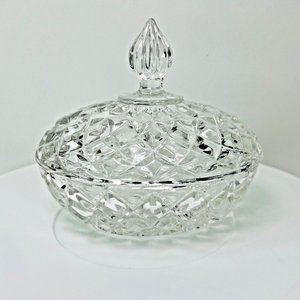 Tender Moments LC Zajecar Clear Glass Trinket Box Oval Keepsake Jewelry Lidded